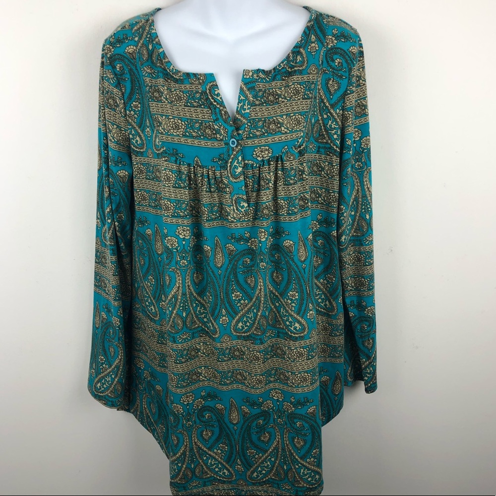 NEW Sese‎ Code Top Shirt Blouse Paisley Knit XL